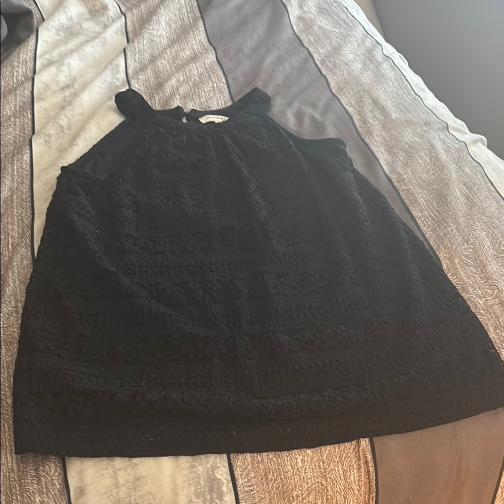 Monteau Black Halter Sleeveless Tank Top